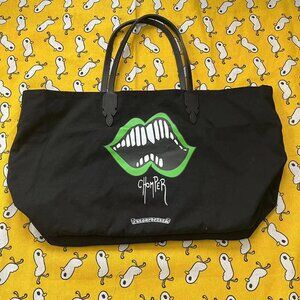 Chrome Hearts Reversible Lips Fashion Logo Black Womens Shopping Bag